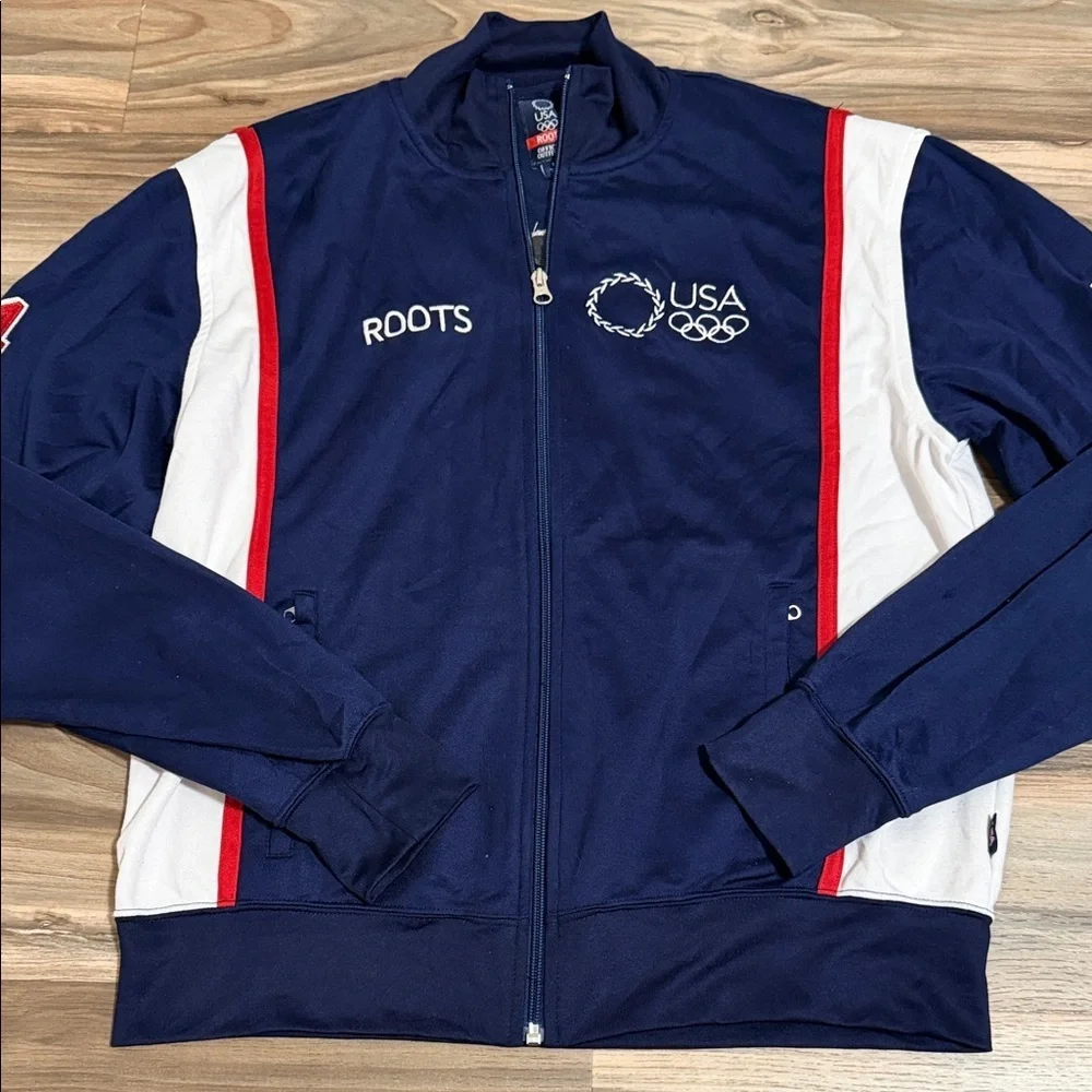 Vintage Roots USA 2004 Olympics Full Zip Warmup Track Jacket Men’s Sz. L